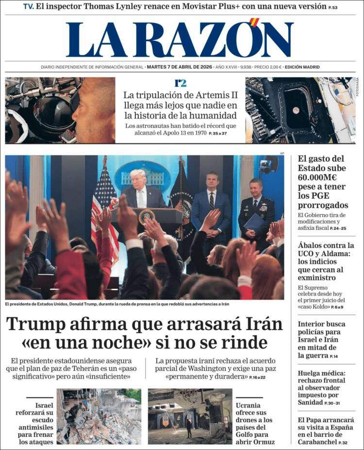 'La Razón', 7 de abril de 2026