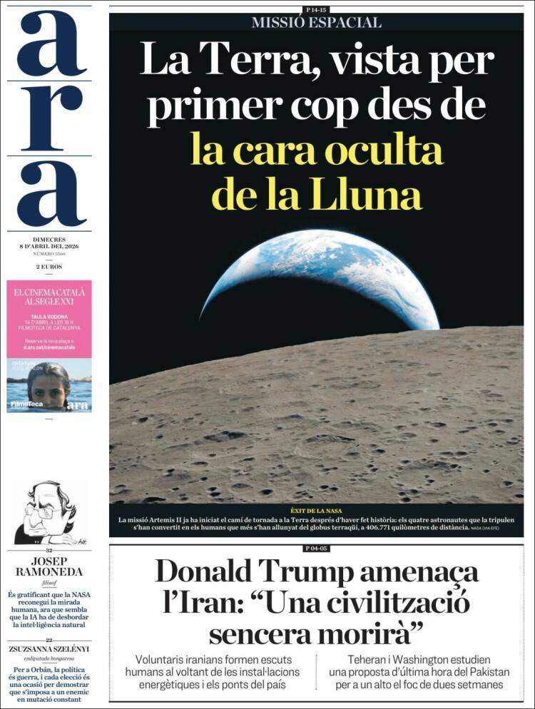 'Ara', 8 de abril de 2026 'Ara', 8 de abril de 2026