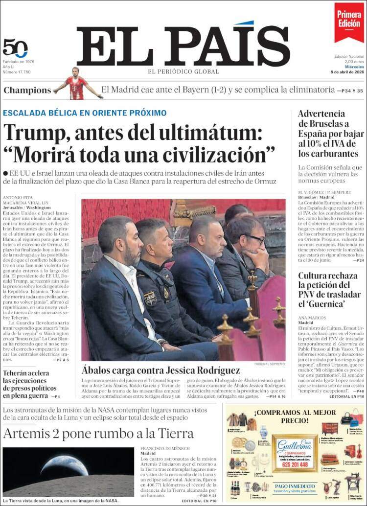 'El País', 8 de abril de 2026 'El País', 8 de abril de 2026