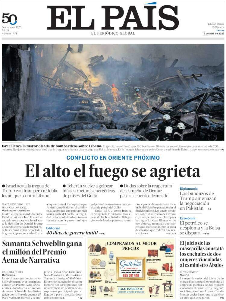 'El País', 9 d'abril de 2026