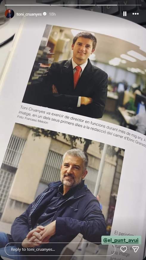 Més fotos de Toni Cruanyes quan va treballar al diari Avui l'any 2007/ Instagram Més fotos de Toni Cruanyes quan va treballar al diari Avui l'any 2007/ Instagram
