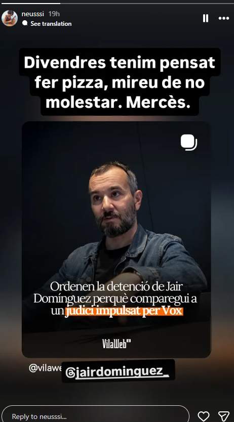 Neus defensa el seu nòvio Jair, Ig