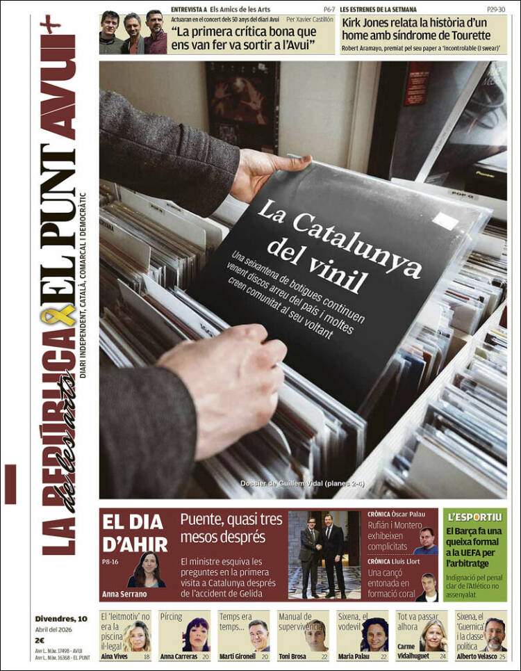'El Punt Avui', 10 de abril de 2026 'El Punt Avui', 10 de abril de 2026