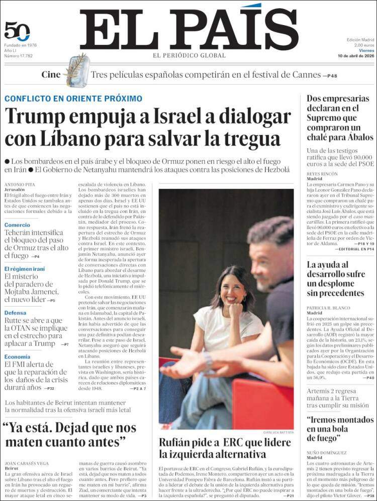 'El País', 10 de abril de 2026 'El País', 10 de abril de 2026
