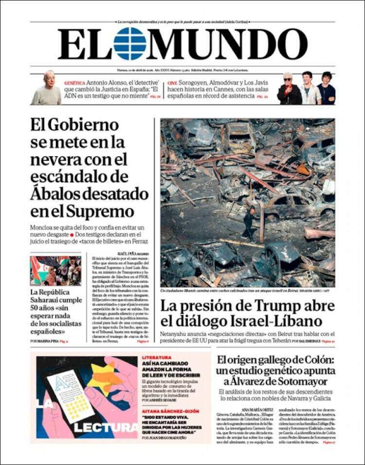 'El Mundo', 10 de abril de 2026 'El Mundo', 10 de abril de 2026