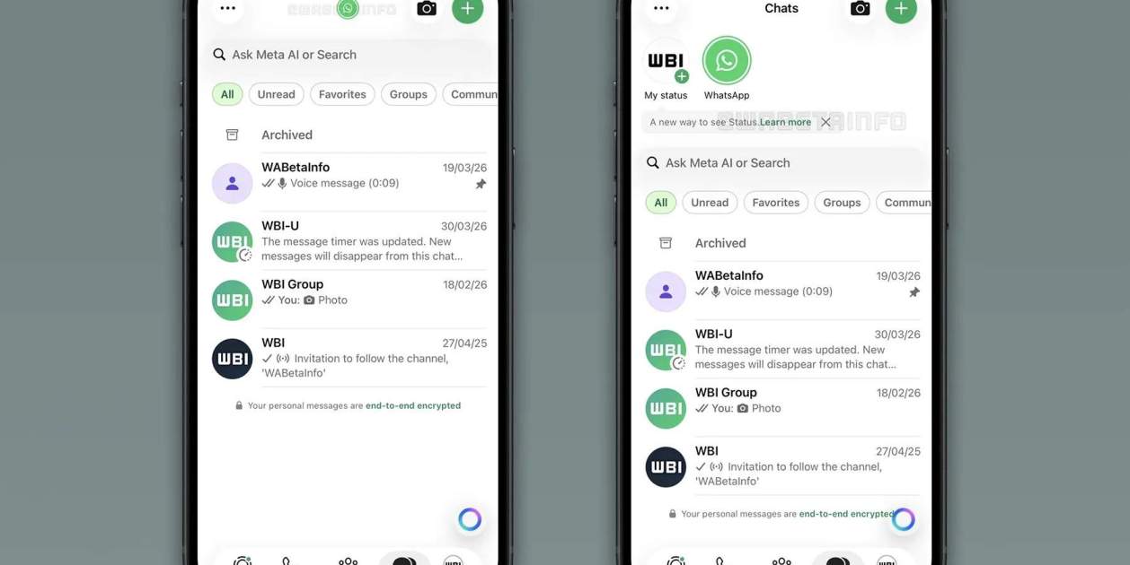 Los estados de WhatsApp tienen un nuevo lugar