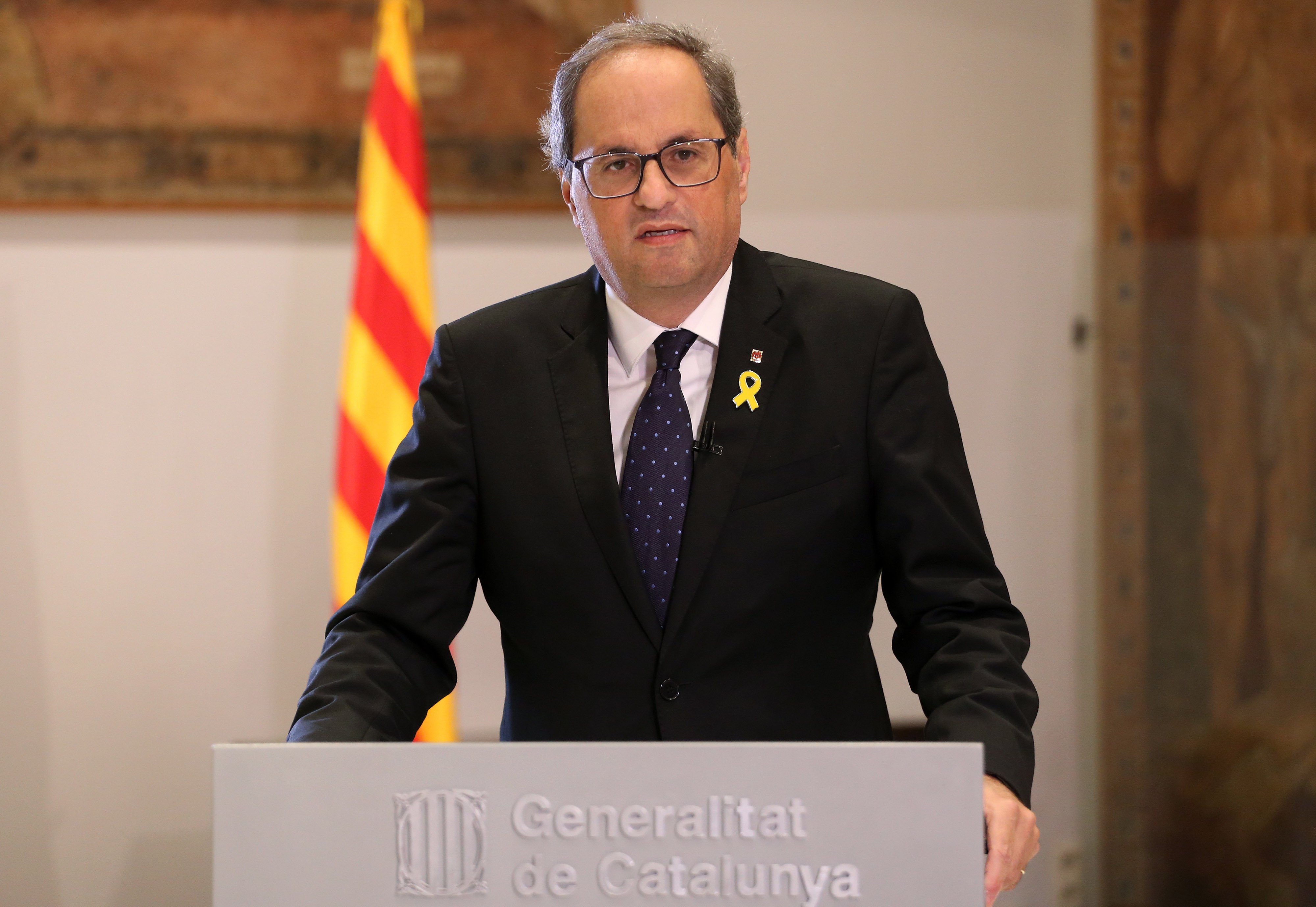 A year after Catalan declaration, Torra warns that "going back is not an option"