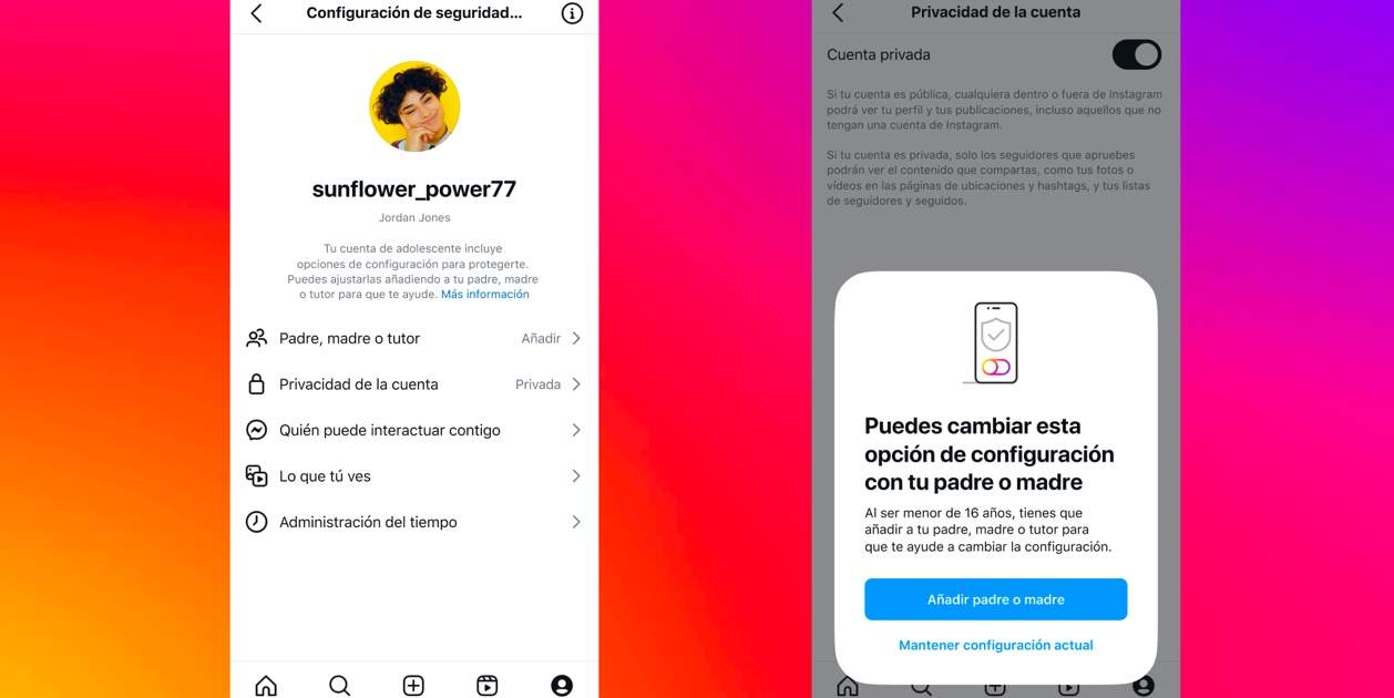 Instagram activa sus cuentas para menores en España