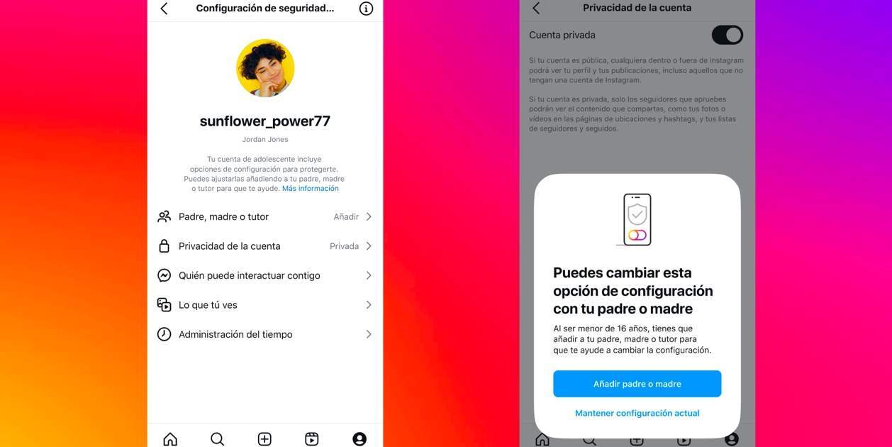 Instagram activa sus cuentas para menores en España