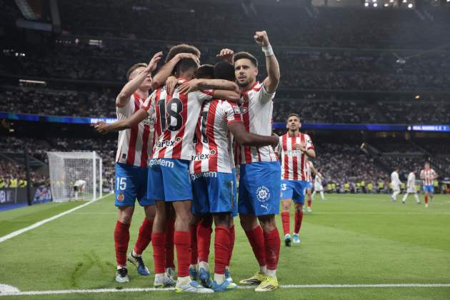 Celebració gol Girona Reial Madrid / Foto: EFE