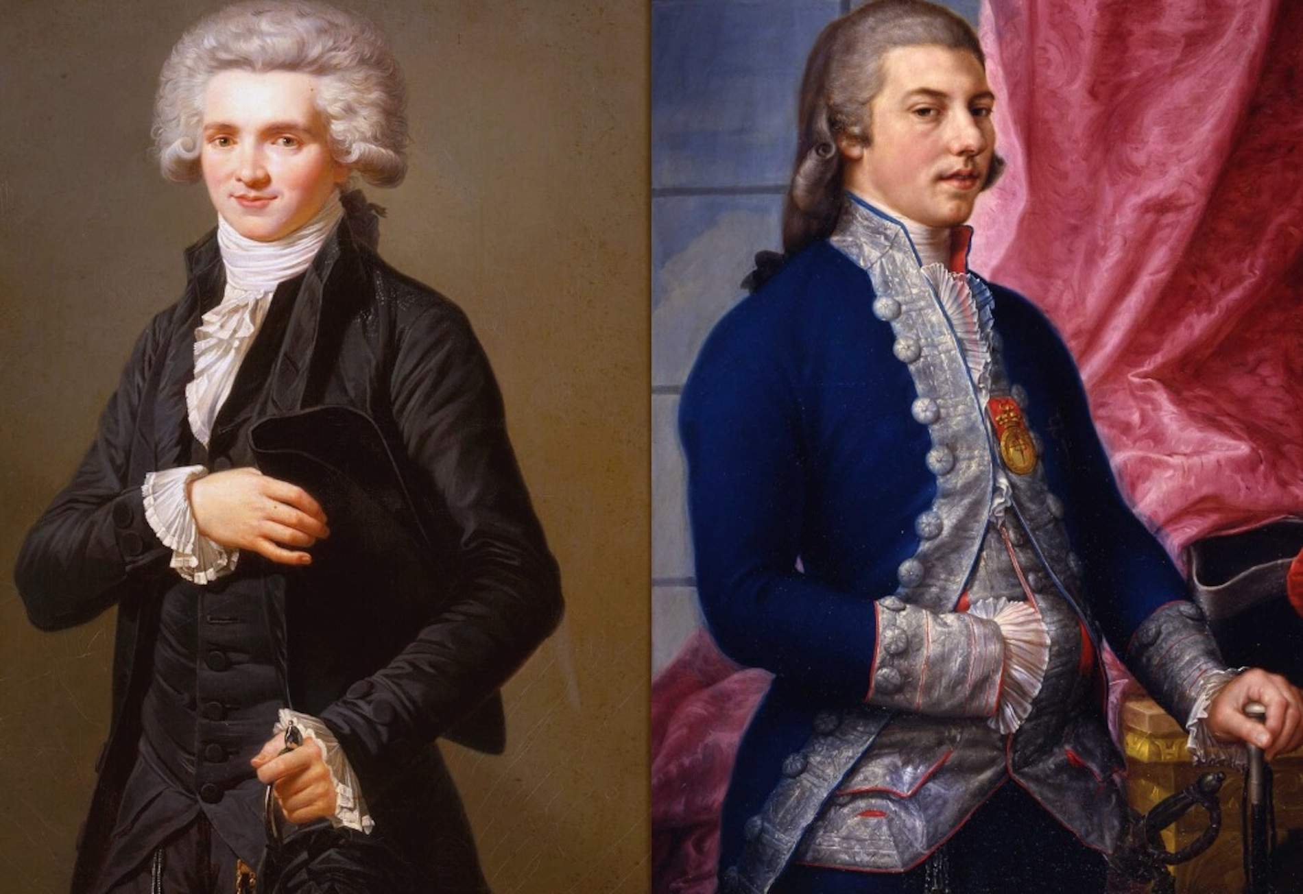 Robespierre y Godoy. Fuente Palacio de Versalles y Real Academia de Bellas Artes de San Fernando