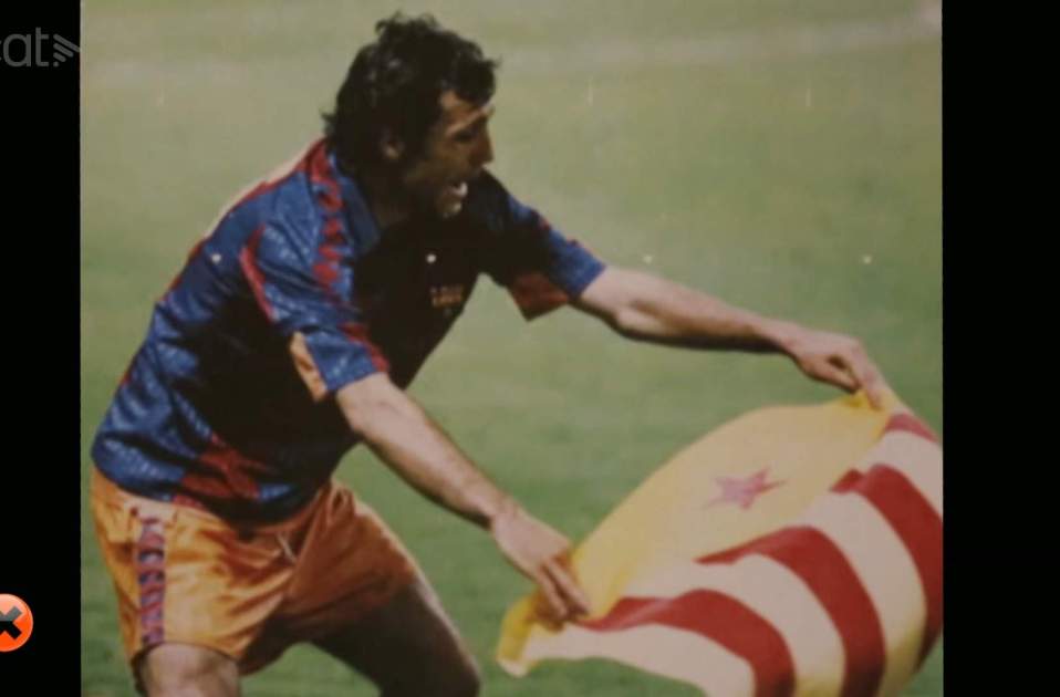 Stoichkov con una estelada en Wembley celebrando la Copa de Europa, TV3