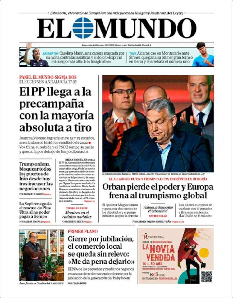 'El Mundo', 13 d'abril de 2026 'El Mundo', 13 d'abril de 2026