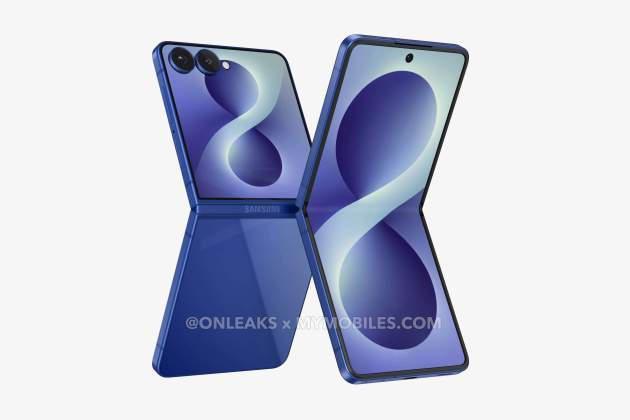 Galaxy Z Flip 8 desplegado, renders de OnLeaks