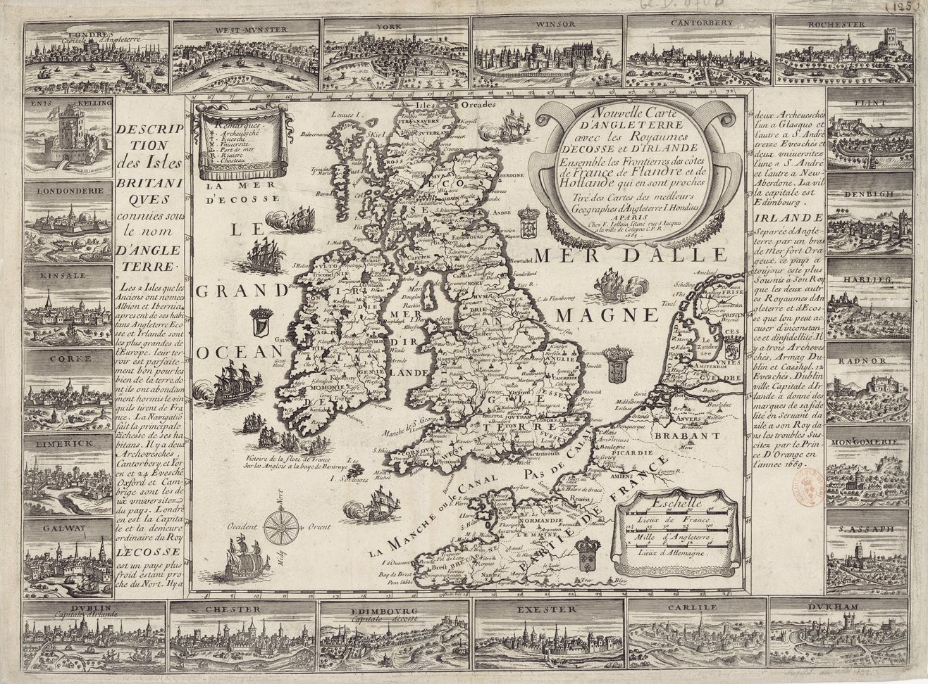 Mapa de las islas británicas (1689). Fuente Bibliothèque Nationale de France (1)