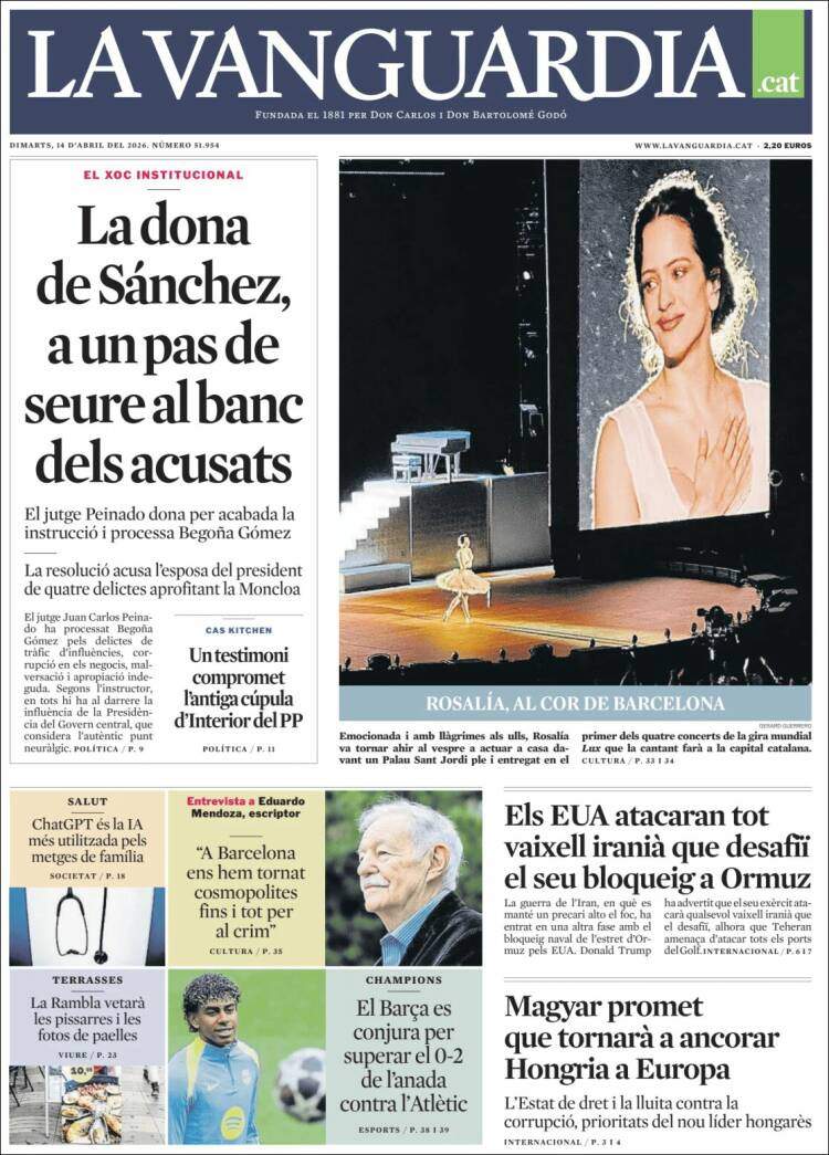 'La Vanguardia', 14 d'abril de 2026