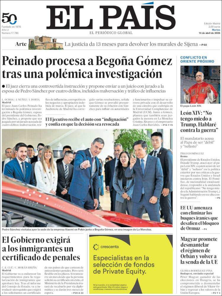 'El País', 14 d'abril de 2026