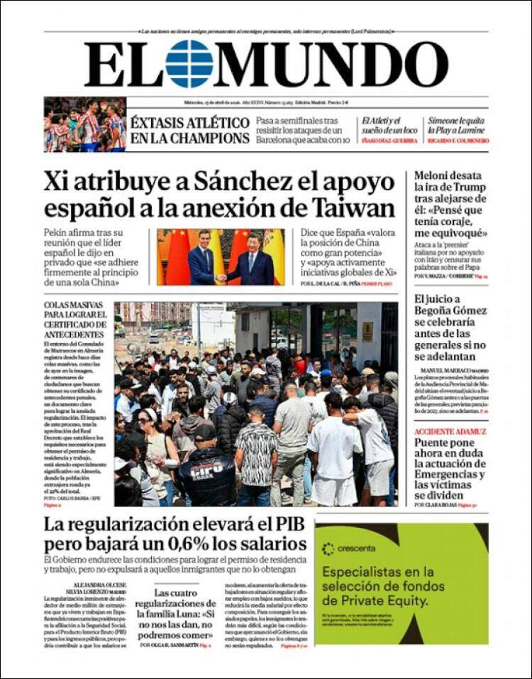 'El Mundo', 15 d'abril de 2026