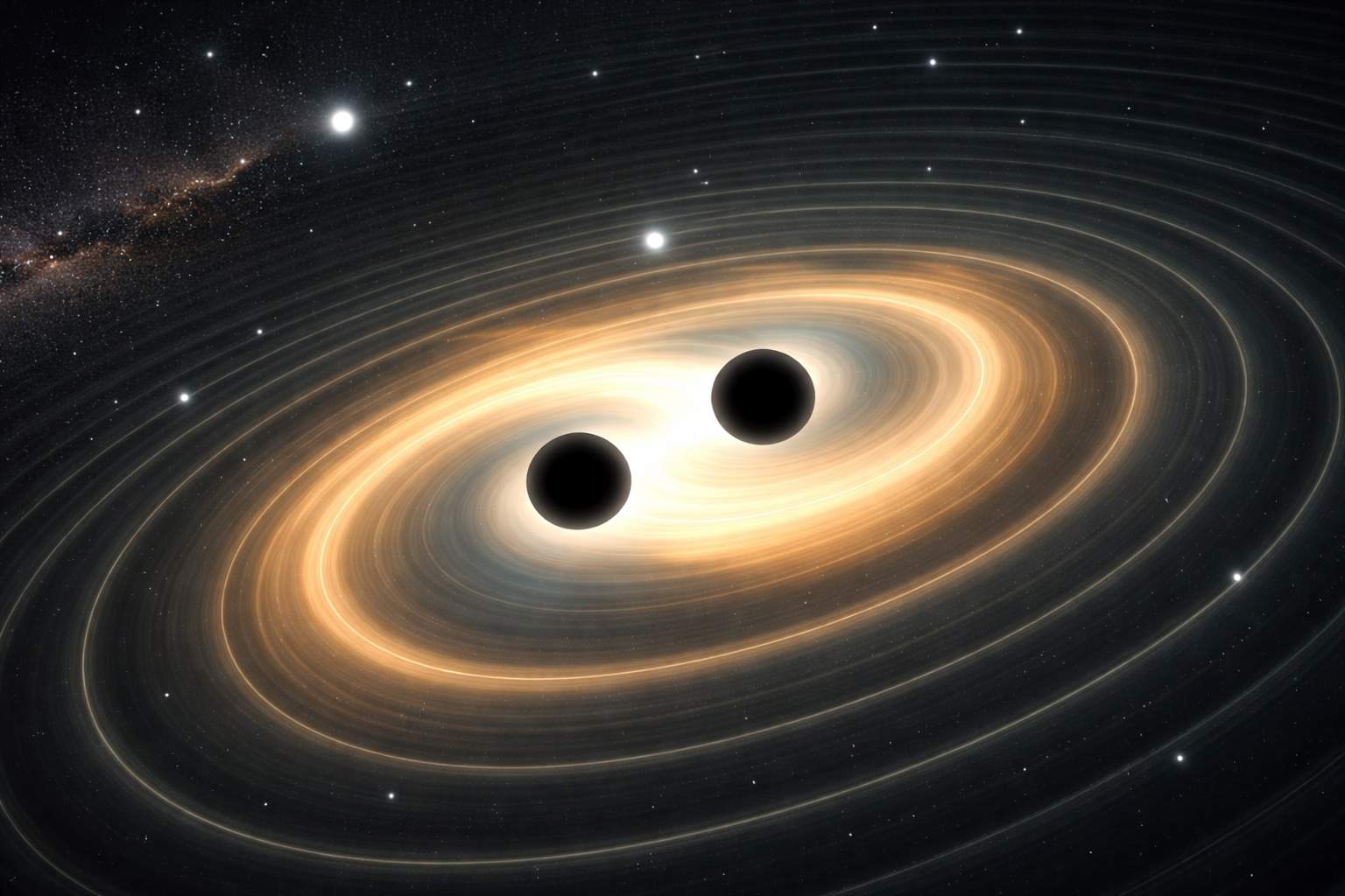 Estamos cerca de ver uno de los eventos más brutales del cosmos: el choque de dos agujeros negros supermasivos