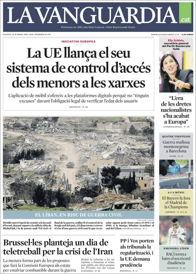 'La Vanguardia', 16 de abril de 2026