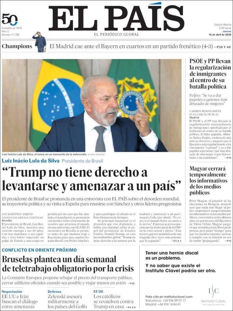 'El País', 16 de abril de 2026