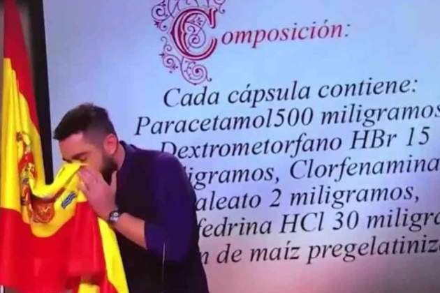 Dani Mateo y el polémico sketch de sonarse con la bandera española La Sexta