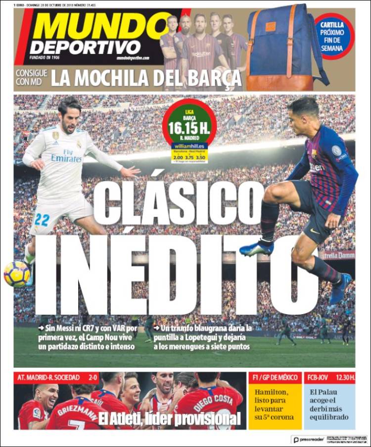 Mundo Deportivo Portada 28 10 2018 Mundo Deportivo Portada 28 10 2018