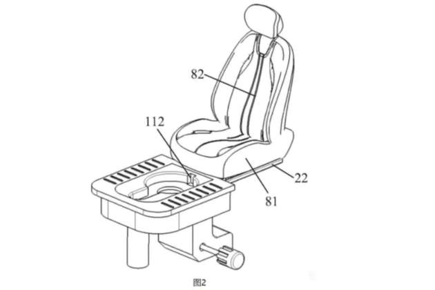 Diseño del asiento con retrete en el coche de Seres Diseño del asiento con retrete en el coche de Seres