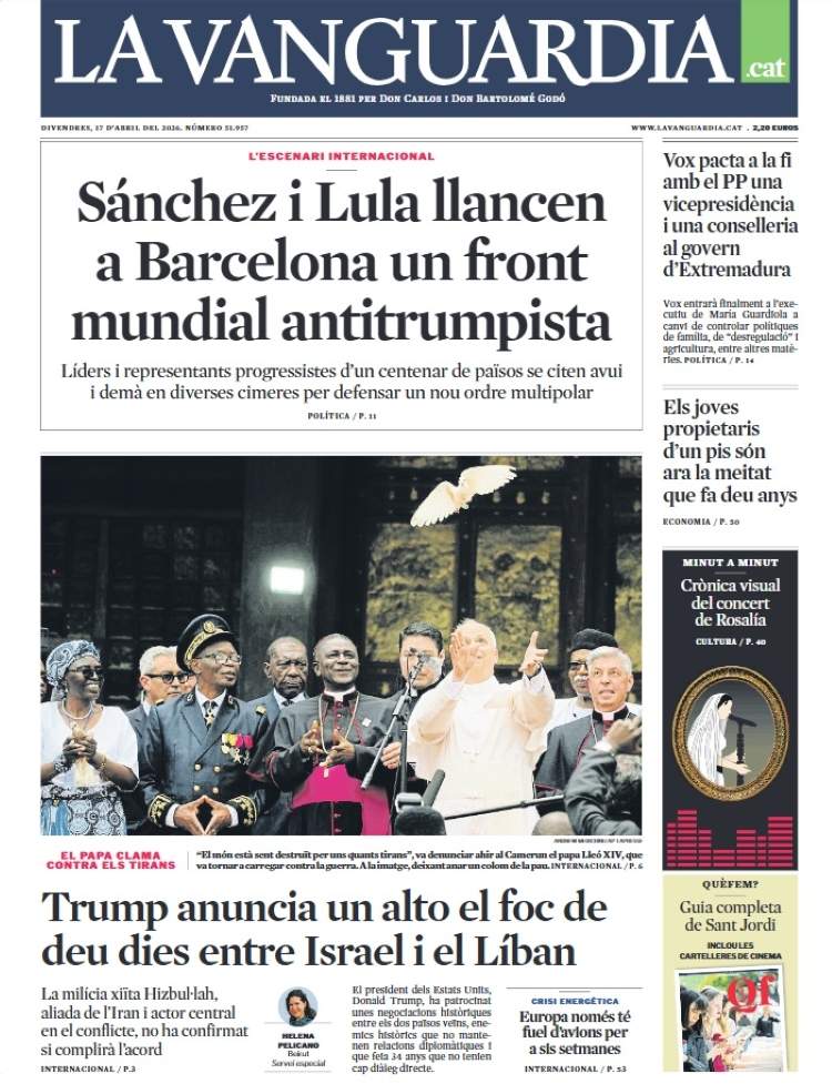 'La Vanguardia', 17 d'abril de 2026