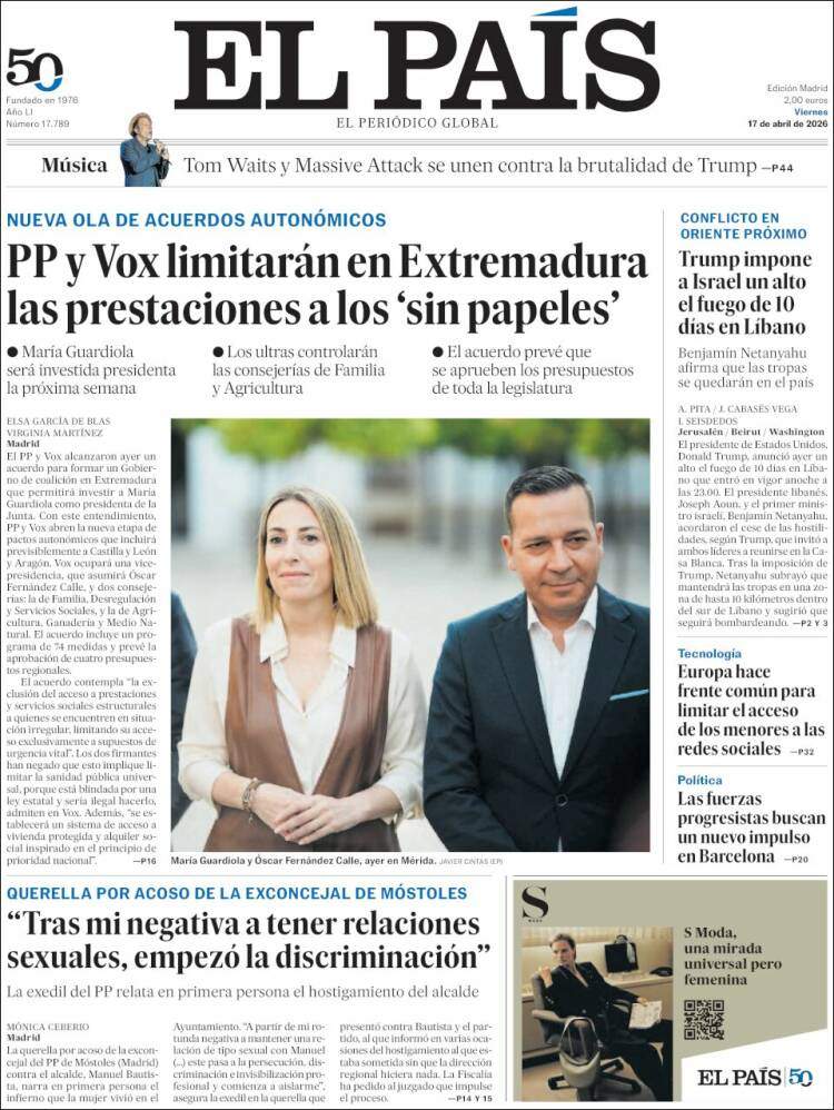 'El País', 17 d'abril de 2026