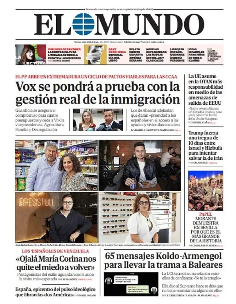 'El Mundo', 17 d'abril de 2026