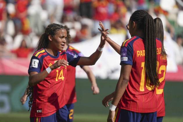 celebración Vicky López gol España Ucrania / Foto: EFE