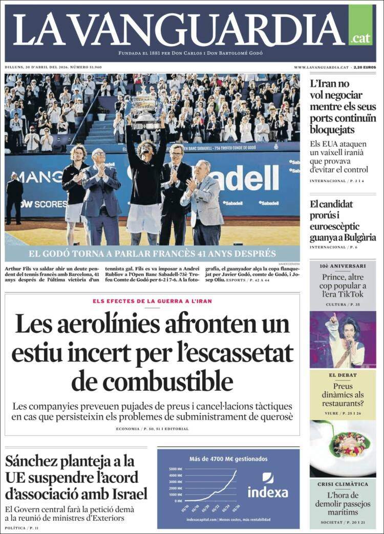 'La Vanguardia', 20 de abril de 2026