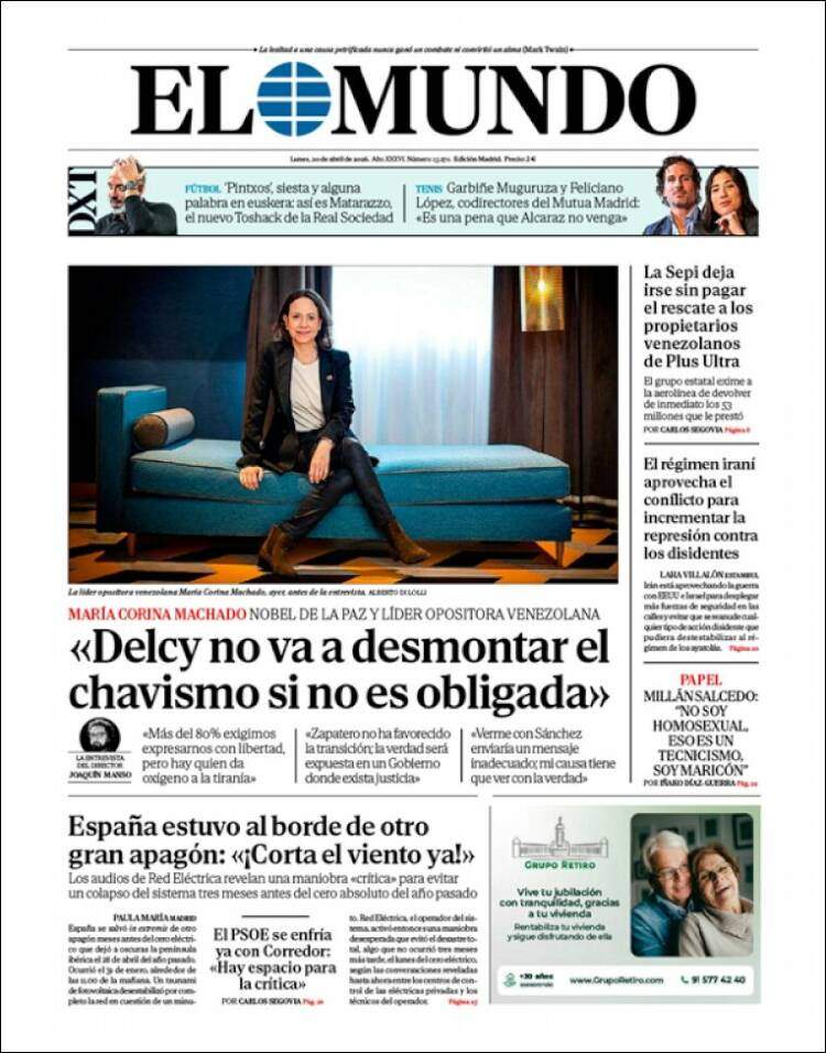 'El Mundo', 20 de abril de 2026