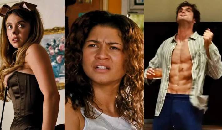 Sidney Sweeney, Zendaya y Jacob Elordi en 'Euphoria'