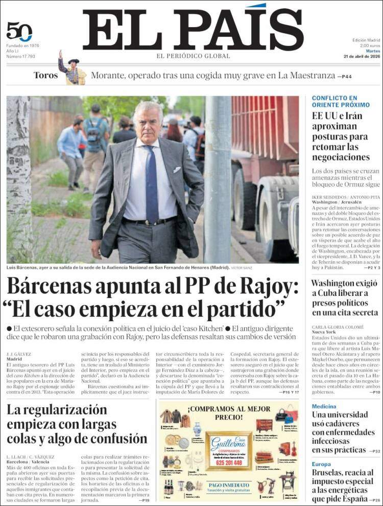 'El País', 21 d'abril de 2026