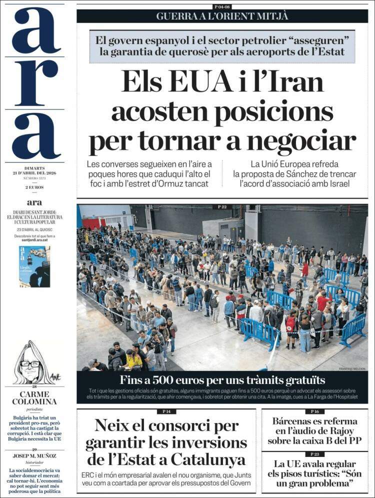 'Ara', 21 d'abril de 2026
