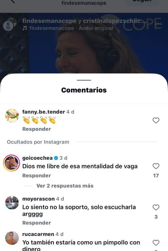 El comentari de Jessica Goicoechea al vídeo de les declaracions de Carmen Lomana   Instagram