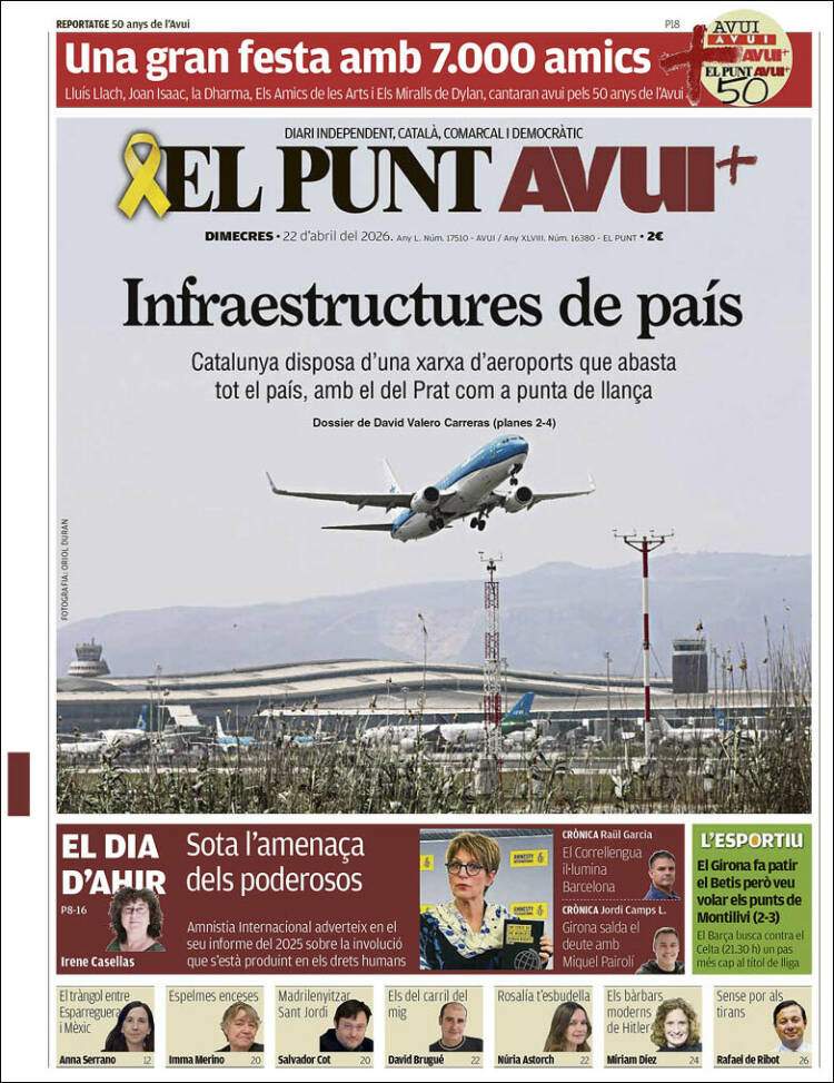 'El Punt Avui', 22 de abril de 2026