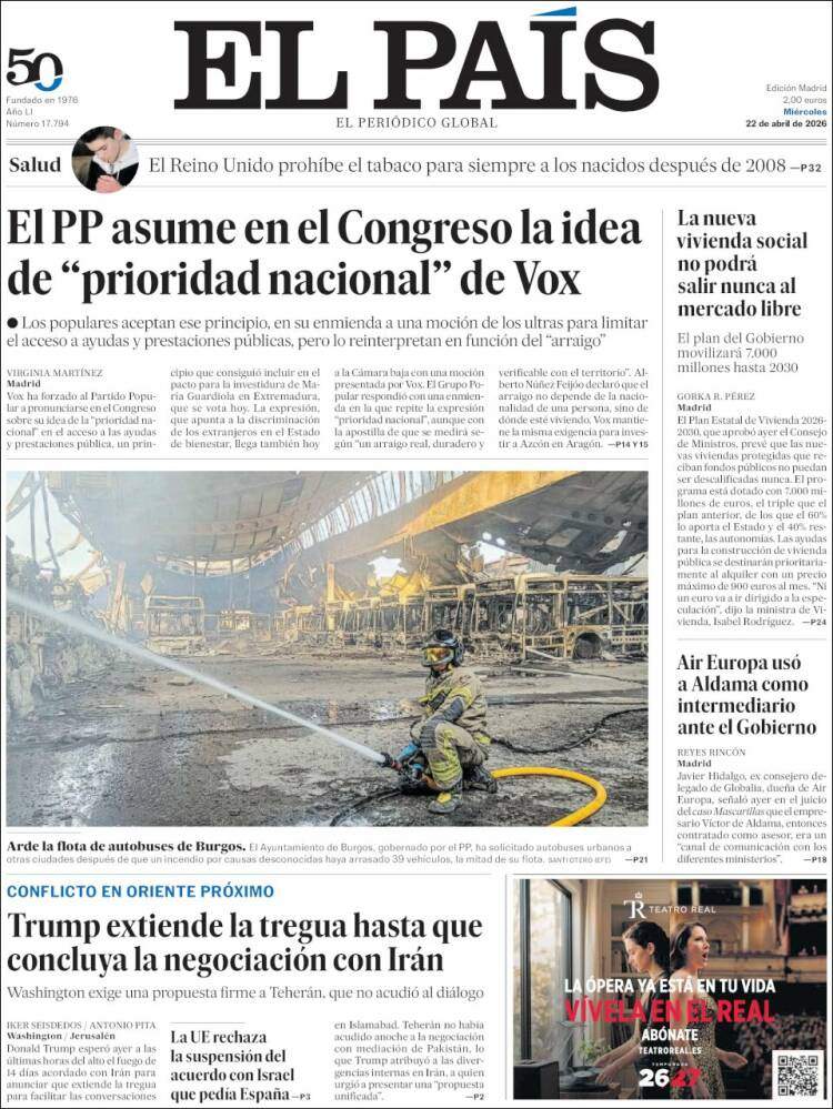 'El País', 22 de abril de 2026