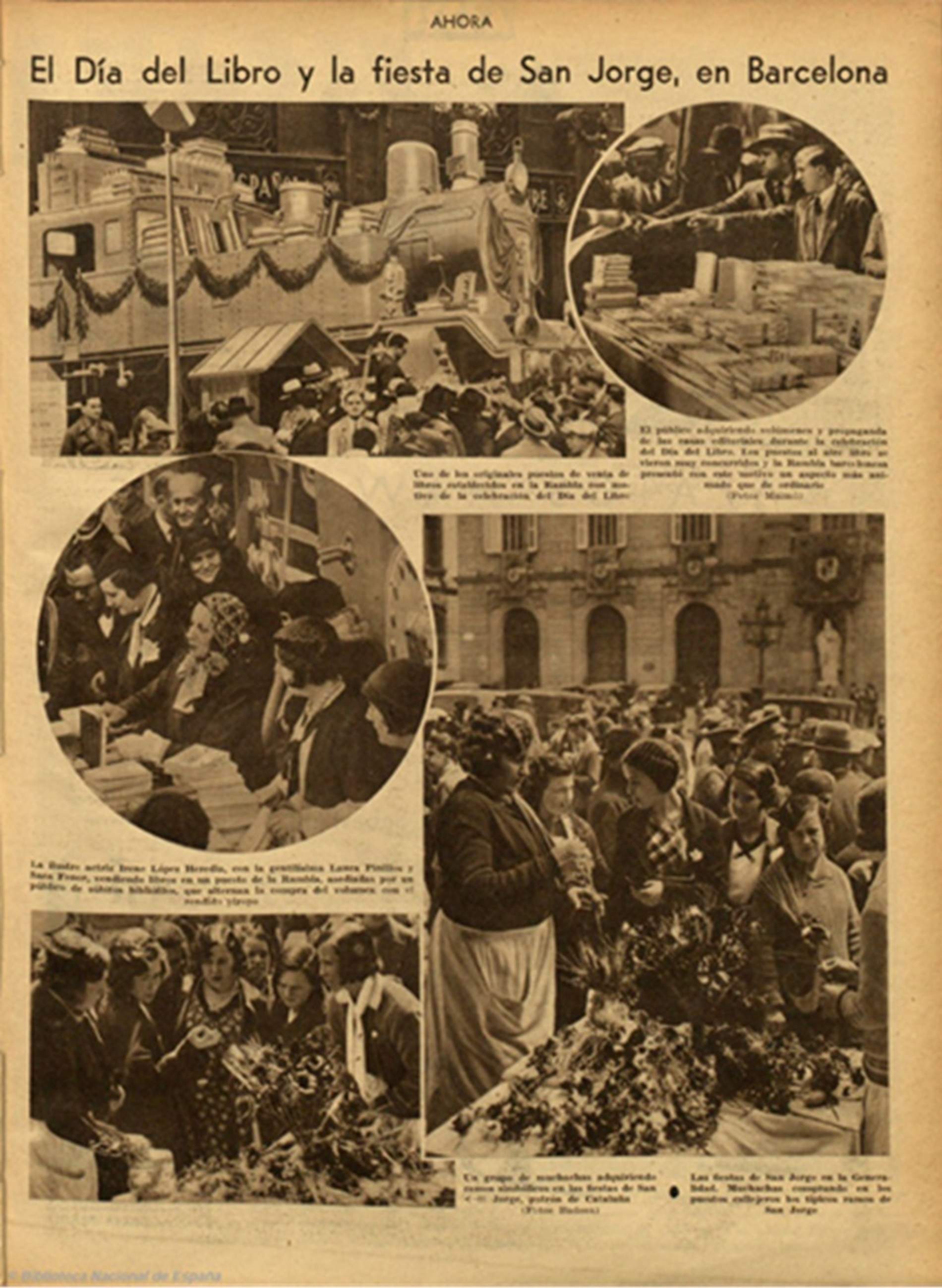 Recorte de prensa. Diario Ahora (1932). Una de las primeras fiestas del libro. Fuente Biblioteca Nacional de España