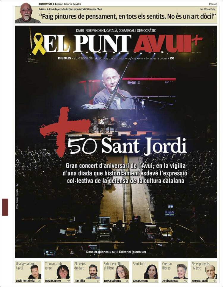 'El Punt Avui', 23 de abril de 2026
