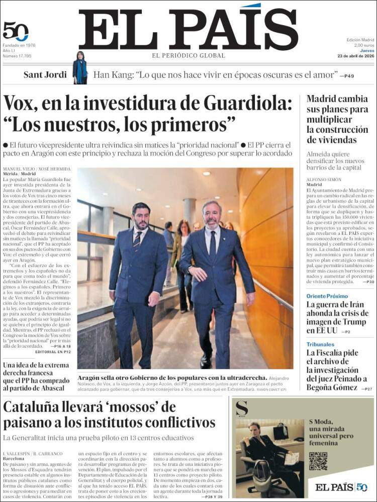 'El País', 23 de abril de 2026