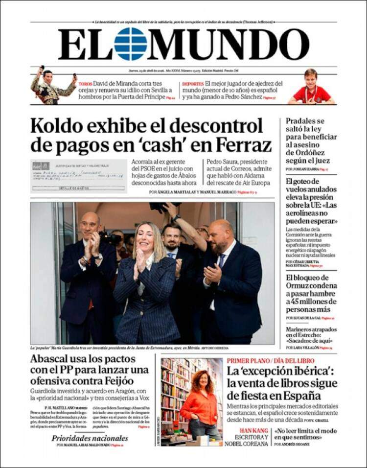 'El Mundo', 23 de abril de 2026