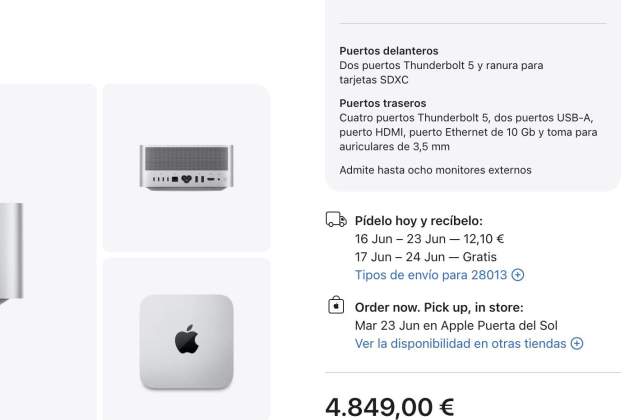 Envío de un Mac Studio con chip M3 Ultra configurado en abril de 2026