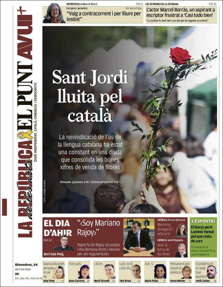 'El Punt Avui', 24 d'abril de 2026