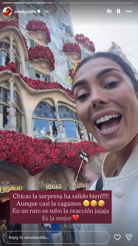 Anna Padilla en Barcelona para sorprender a su madre / Instagram