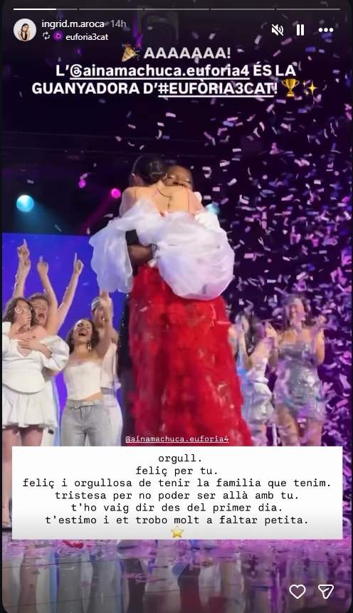 Les paraules de l'Ingrid Machuca a la seva germana / Instagram