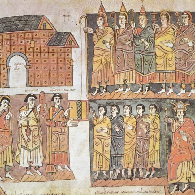 Representació de l'estament sociologic eclesiàstic. Font Crónica Albeldense (1)