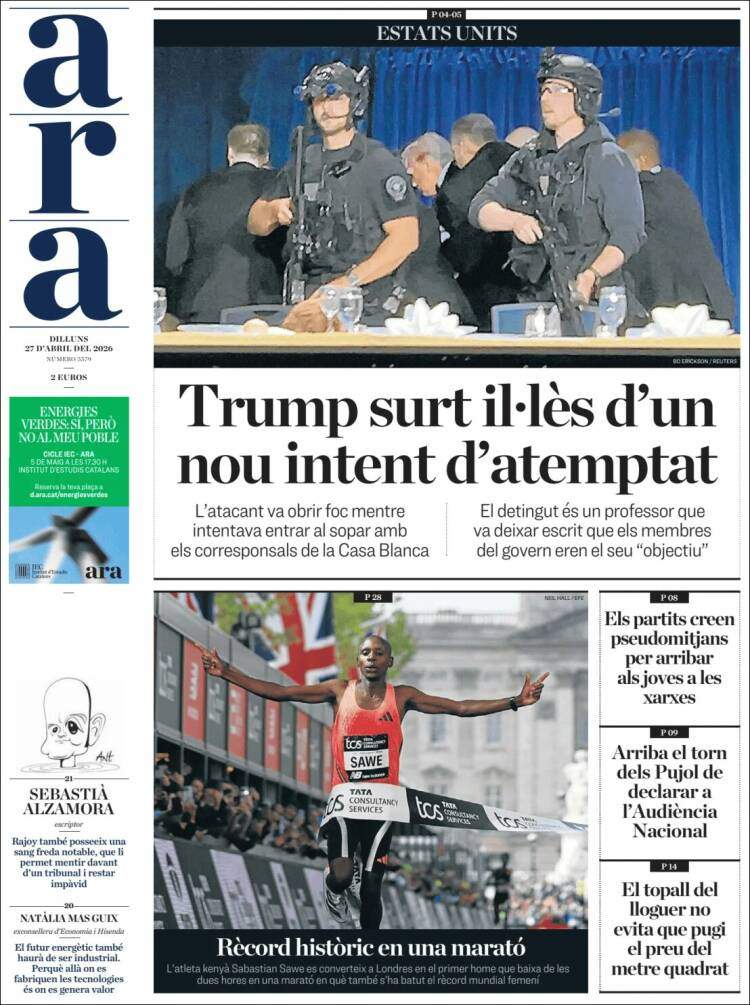 'Ara', 27 d'abril de 2026